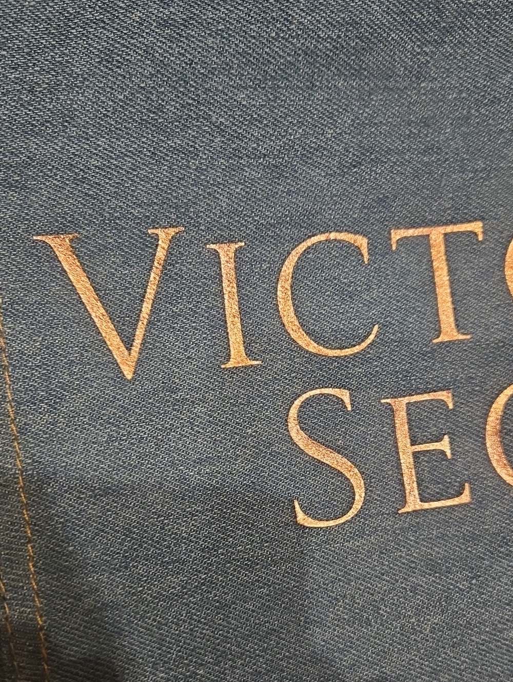 New Victoria's Secret Studded Denim Blue Tote Bag - Picture 2 of 12